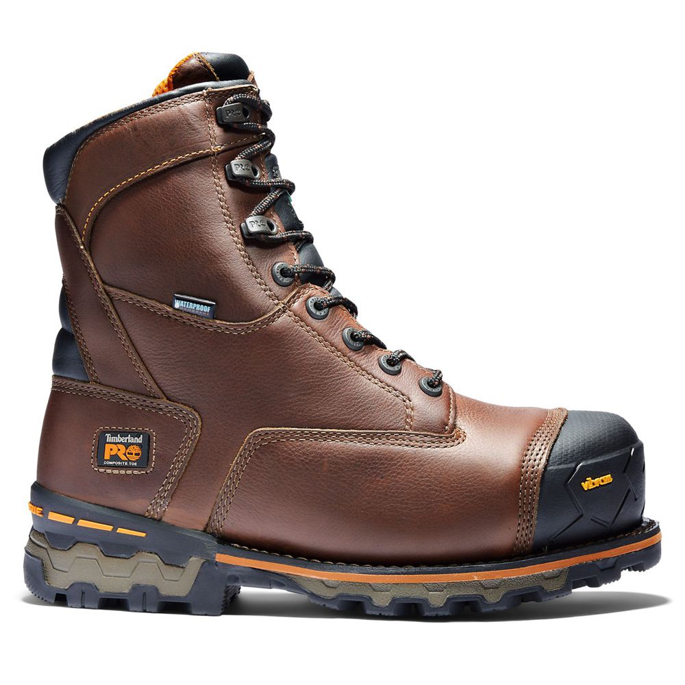 Bocanci De Muncă Timberland Barbati Maro/Negrii - Pro® Boondock 8" Comp Toe - Romania - VACDHT803